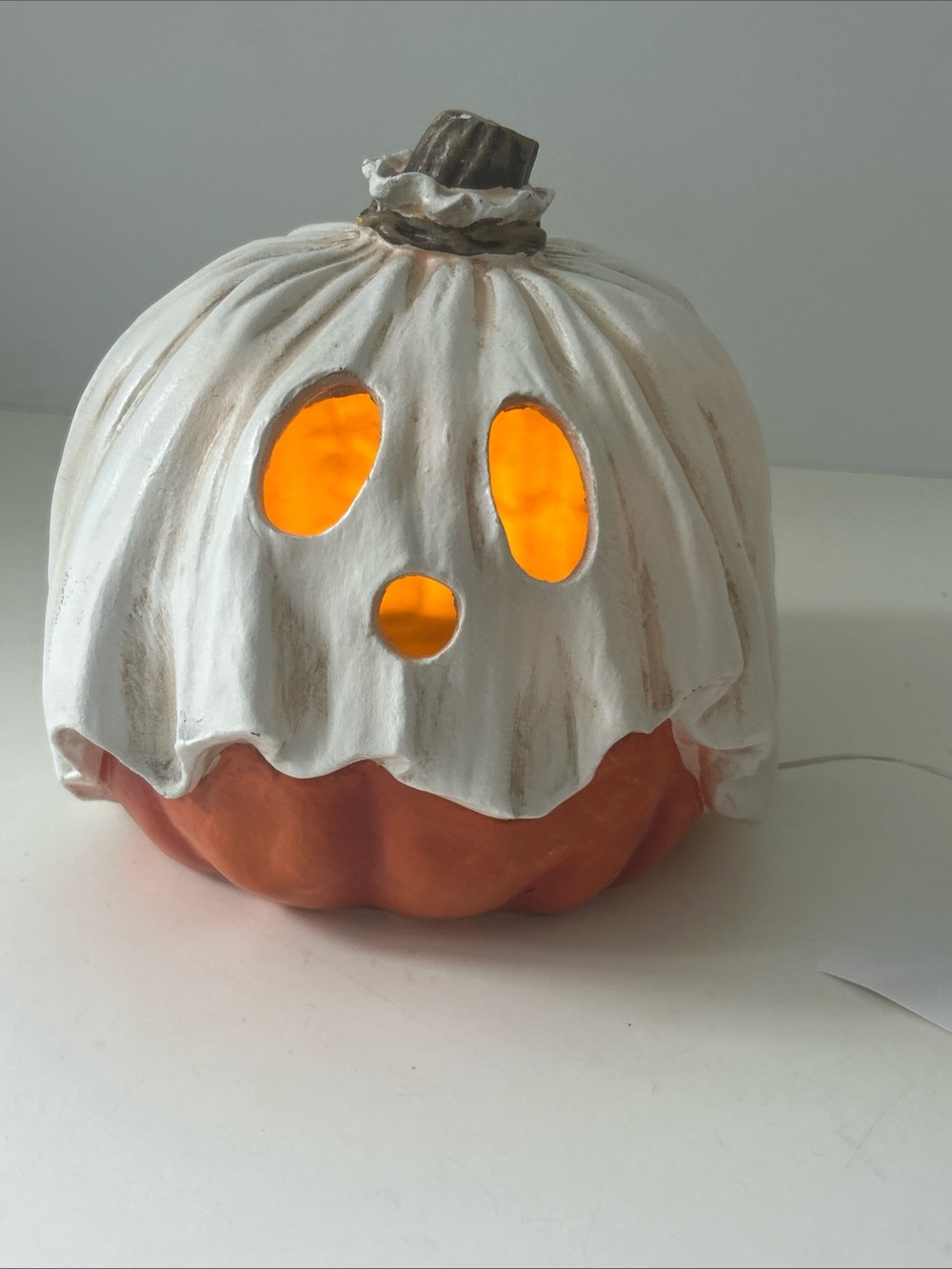 Halloween Pumpkin Jack O’ Lantern Ghost Light Up Decor Toil & Trouble 7.5” NEW - Picture 14 of 16